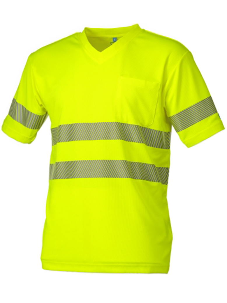T-shirt haute visibilité Fonctionnel avec coton, poche poitrine
